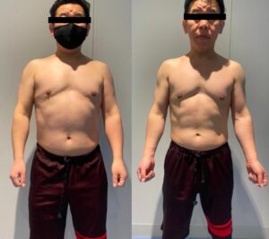 40代男性ボディメイク3ヶ月ビフォーアフター